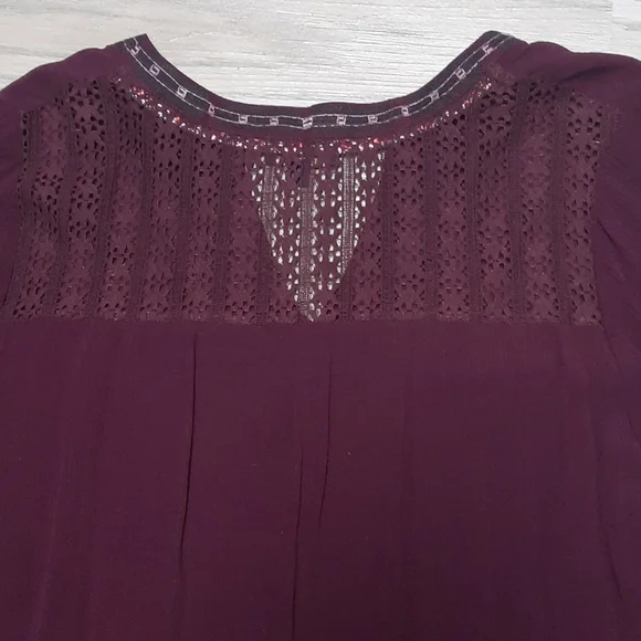 Artesia 3/4 sleeve Wine Goblet Boho Dress size large - Picture 8 of 9